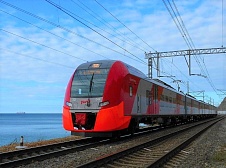 Electric trains fly over the sea